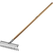 Садовые грабли GRINDA PROLine PS-12 WOOD нержавеющая сталь 12 витых зубцов 370 х 105 х 1300 мм деревянный черенок